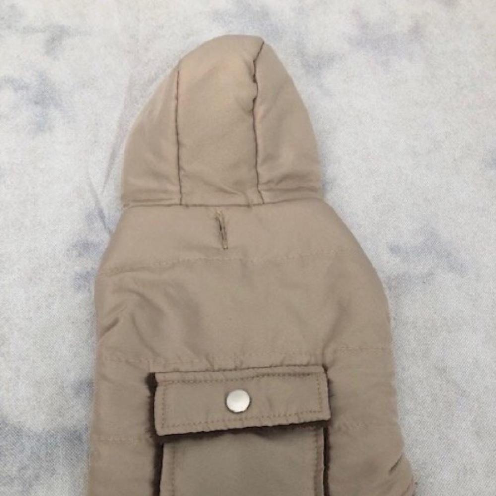 NWT TOP PAW BEIGE FUR LINED HOODED DOG COAT